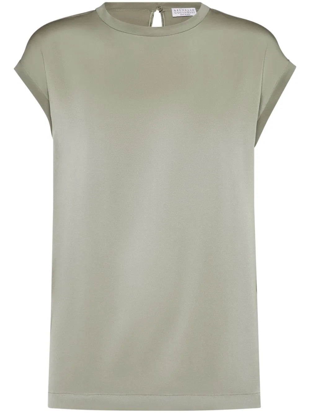 Monili-Embellished Satin T-Shirt