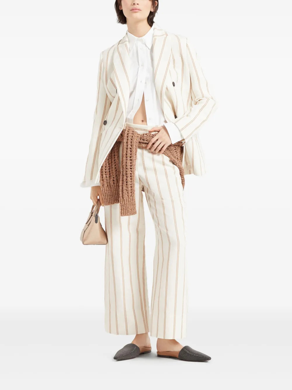 Striped Wide-Leg Trousers