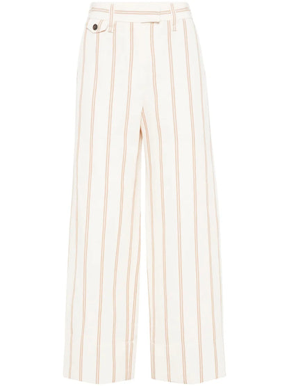 Striped Wide-Leg Trousers