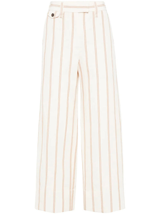 Striped Wide-Leg Trousers
