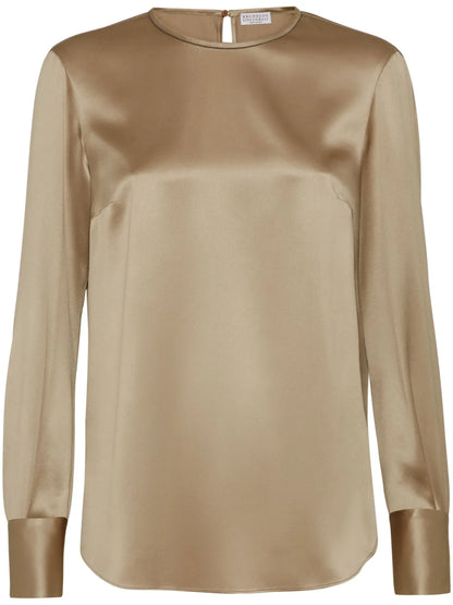 Satin Long-Sleeve T-Shirt