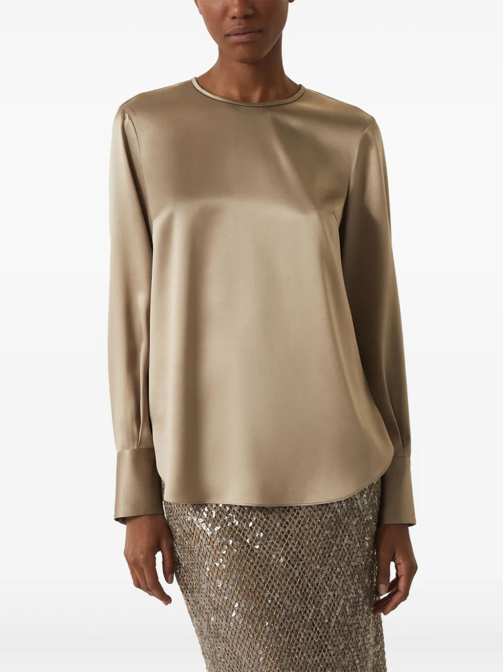 Satin Long-Sleeve T-Shirt