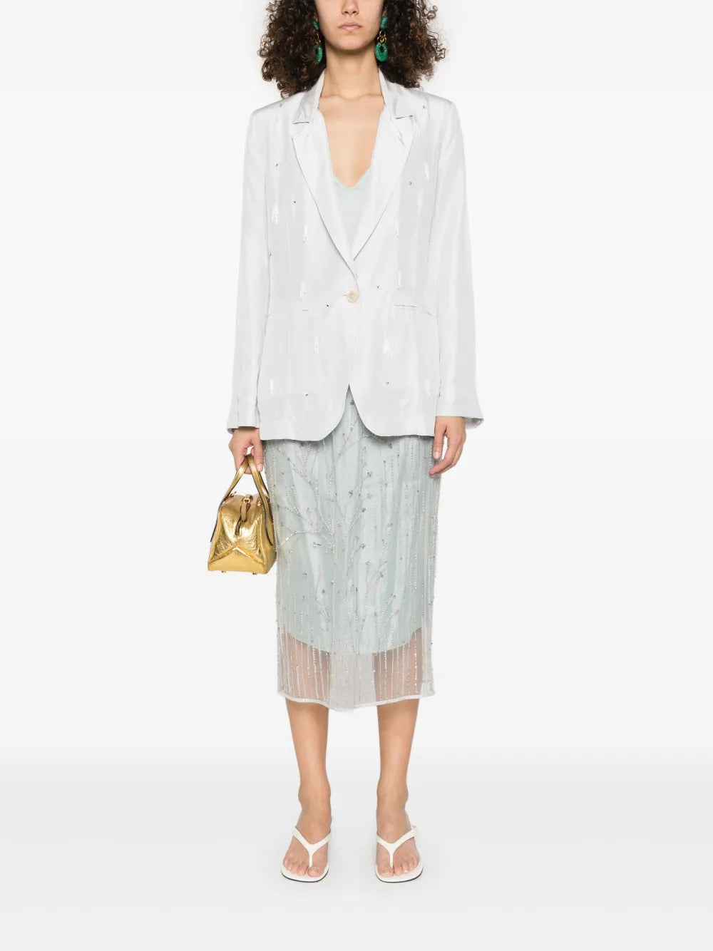 Crystal-Embellished Blazer