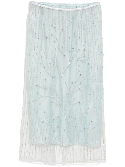 Crystal-Embellished Midi Skirt