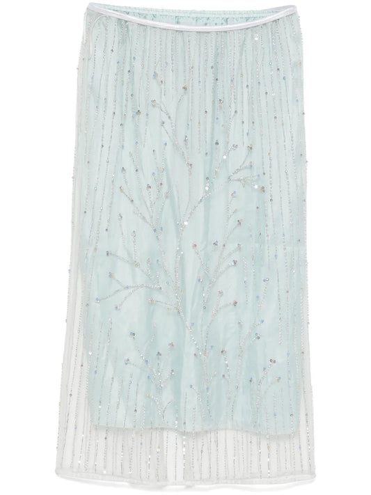 Crystal-Embellished Midi Skirt