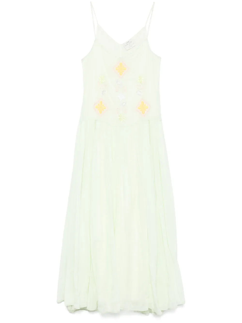 Geometric-Embroidery Maxi Dress