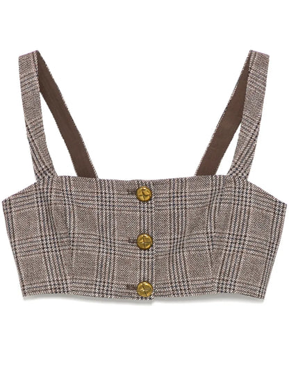 Checked Cropped Top