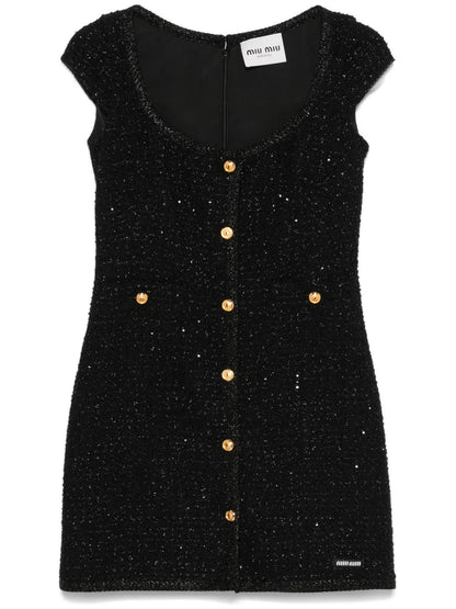 Lamé Bouclé Mini Dress