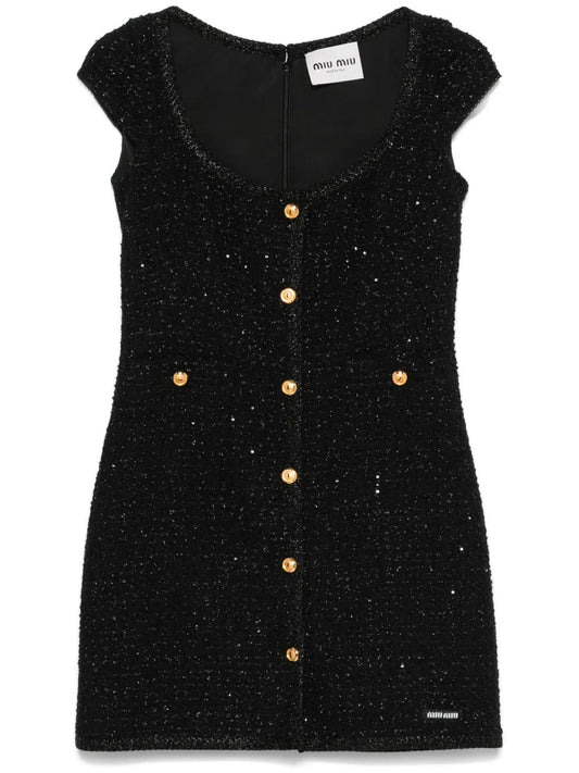Lamé Bouclé Mini Dress