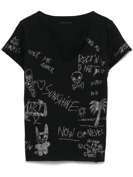 Crystal-Embellished T-Shirt