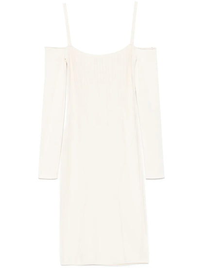 Boning-Detail Knitted Midi Dress