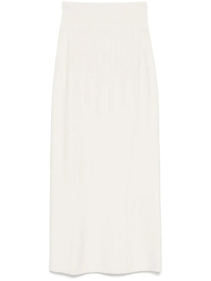 Boning-Detail Midi Skirt