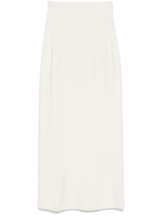 Boning-Detail Midi Skirt