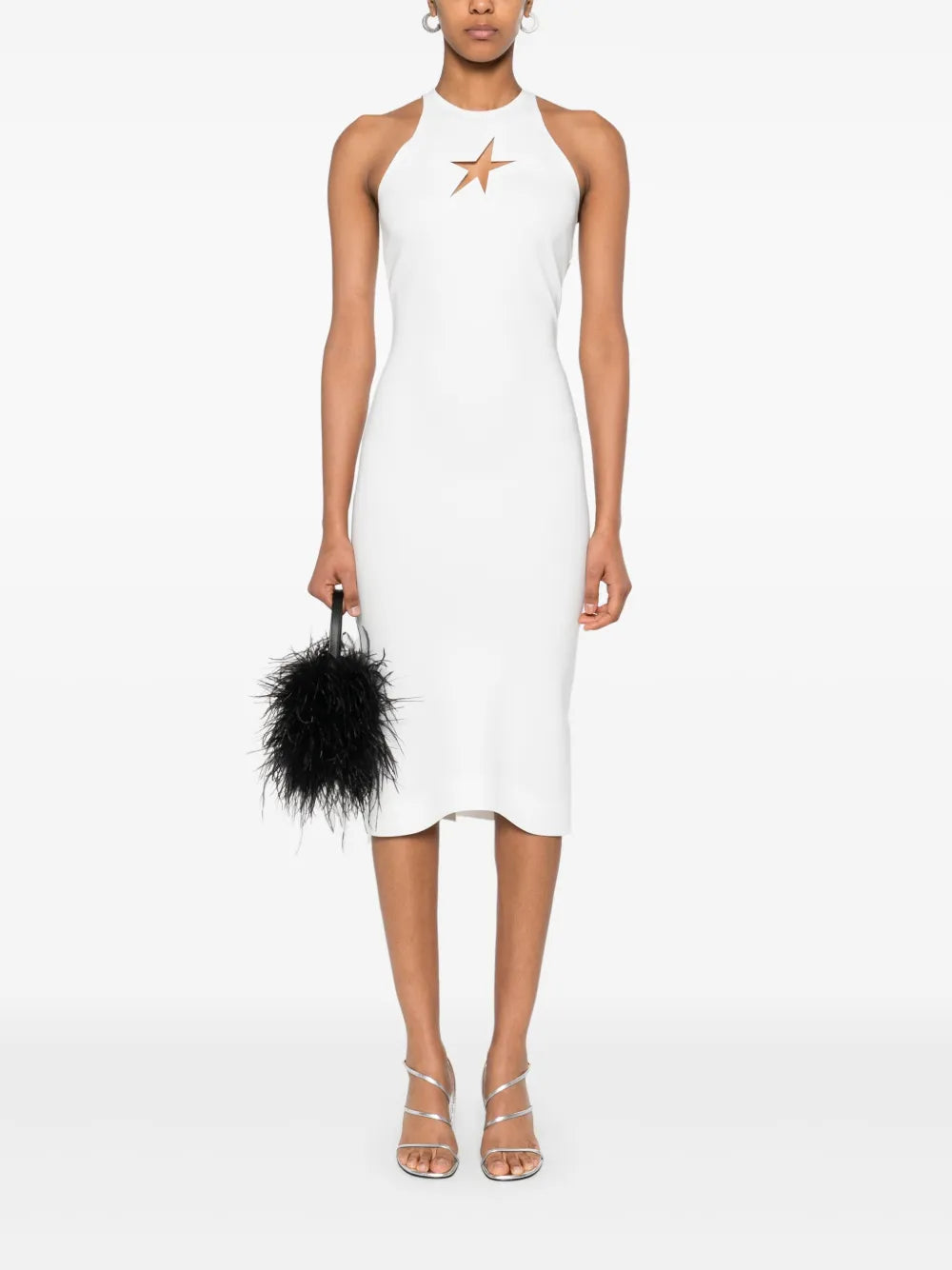 Star-Motif Sleeveless Midi Dress