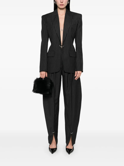Pinstripe Pierced Blazer