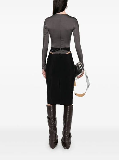 Cut-Out Midi Skirt