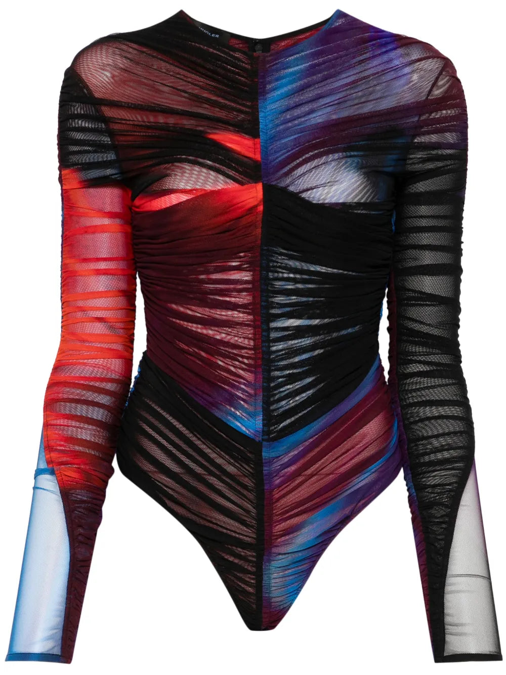 Ruched Mesh Bodysuit