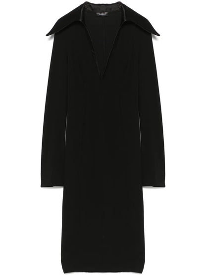 Spiky-Collar Midi Dress