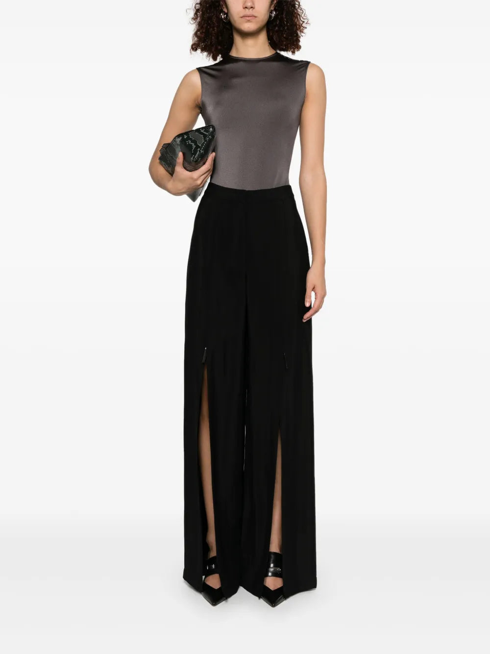 Buckled Wide-Leg Trousers