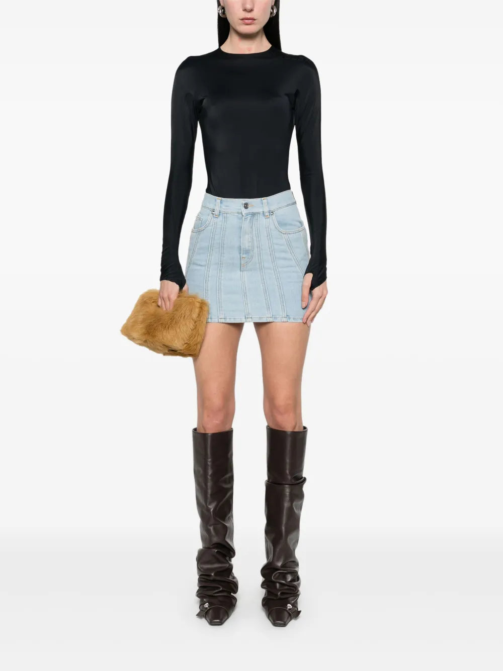 Spiral-Detail Mini Skirt