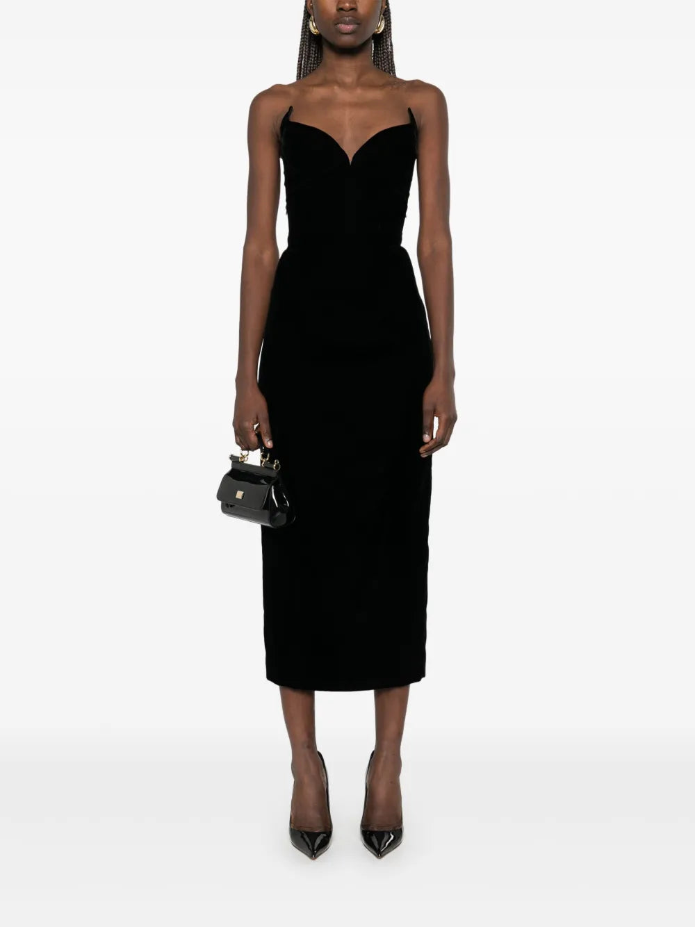 Strapless Velvet Maxi Dress