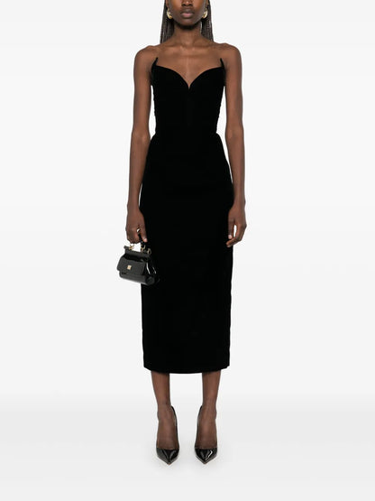 Strapless Velvet Maxi Dress
