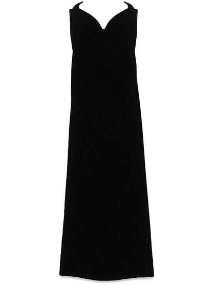 Strapless Velvet Maxi Dress