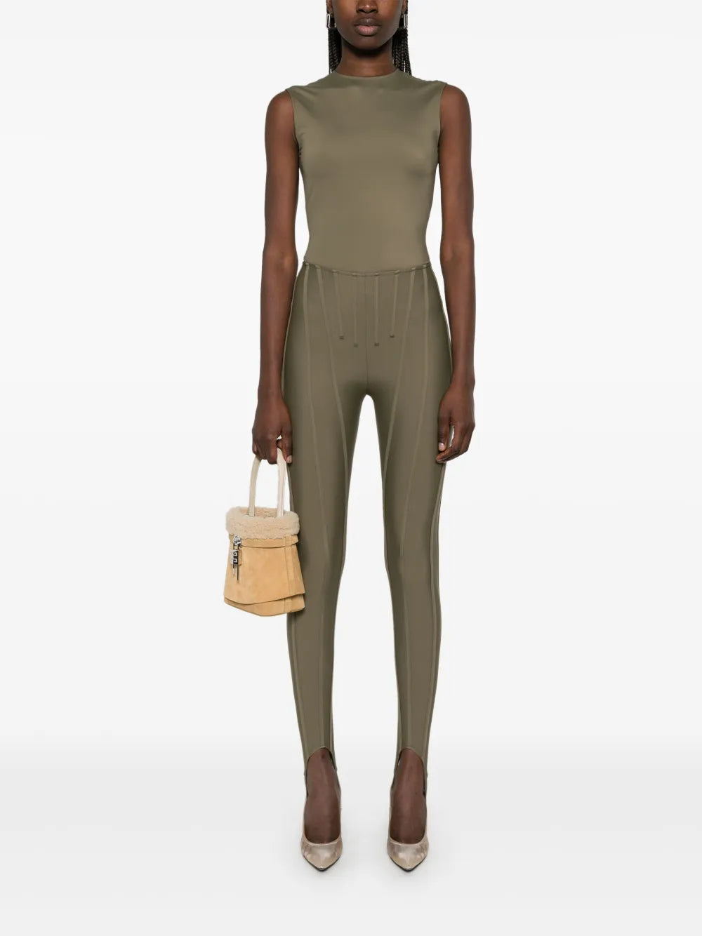 Logo-Embossed Sleeveless Bodysuit