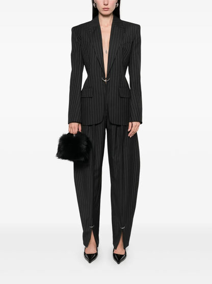 Pinstripe Pierced Trousers