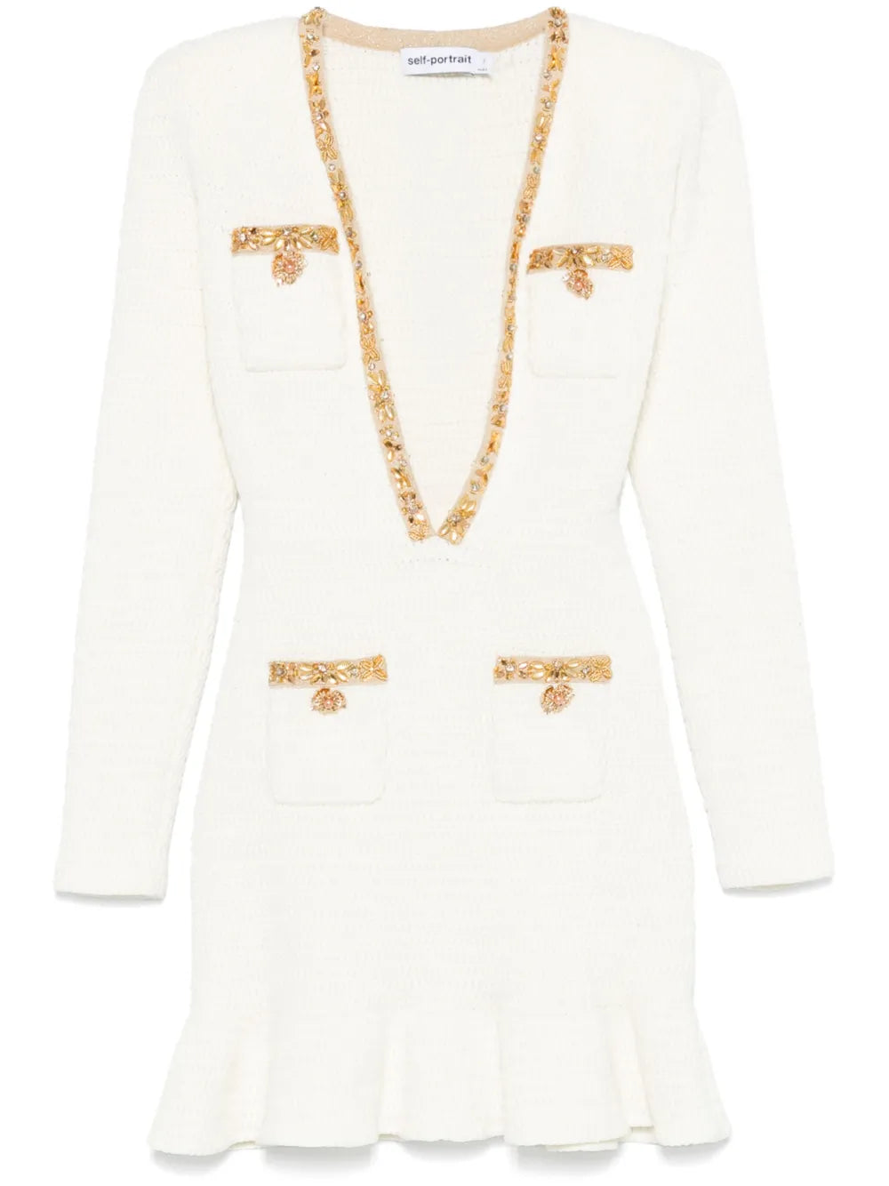 Lurex-Detail Knitted Mini Dress