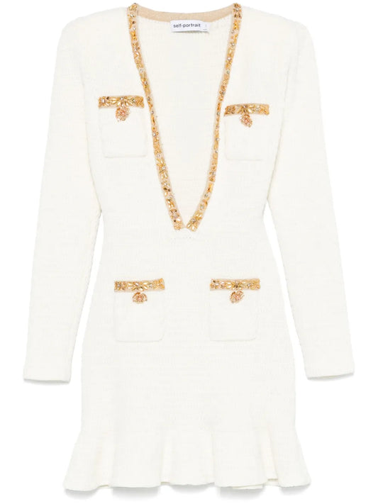 Lurex-Detail Knitted Mini Dress