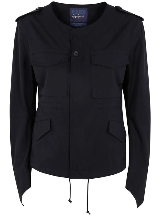 Collarless Fitted Jacket