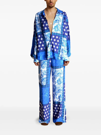 Patchwork-Print Trousers