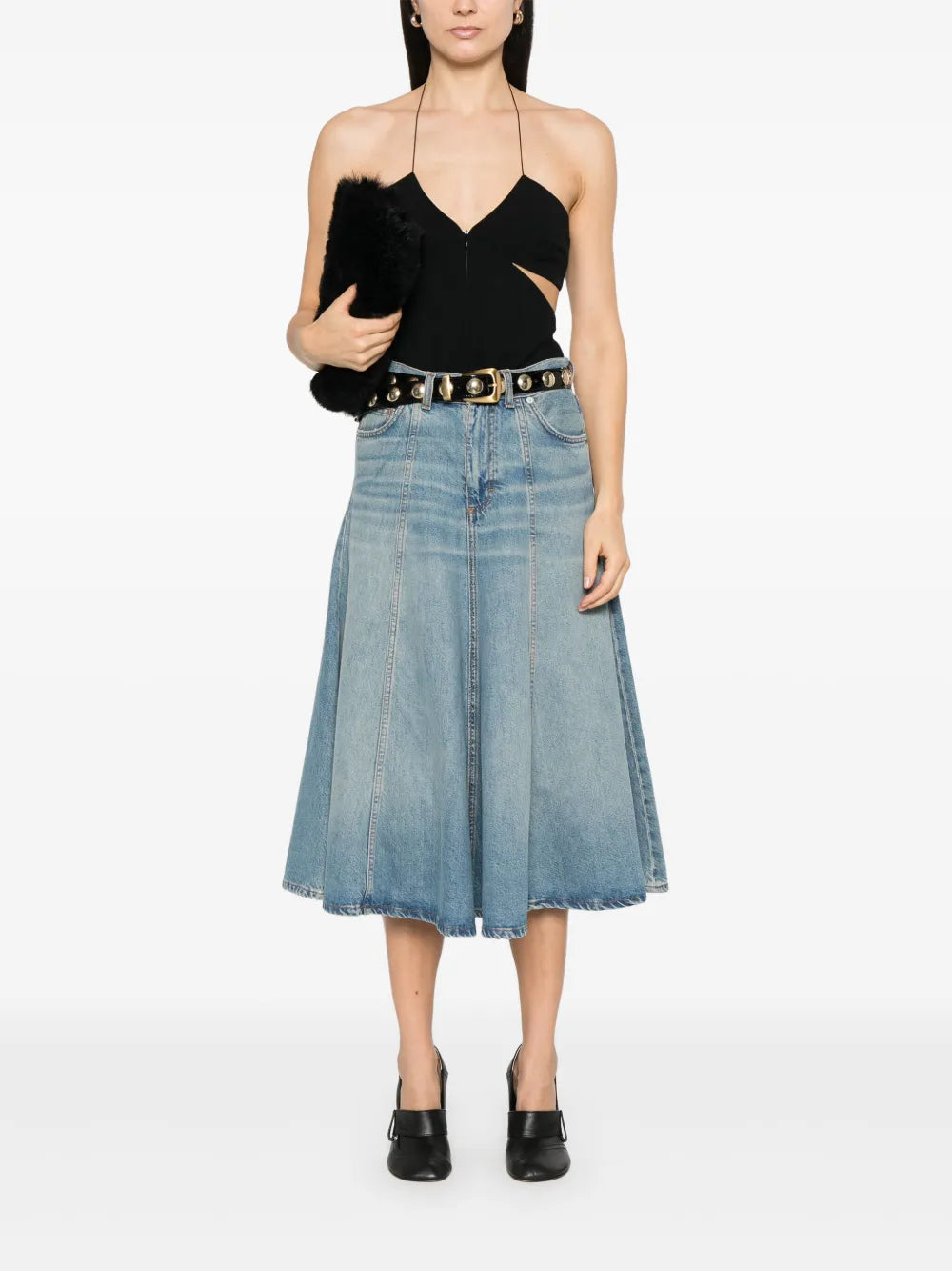 Flared Midi Skirt