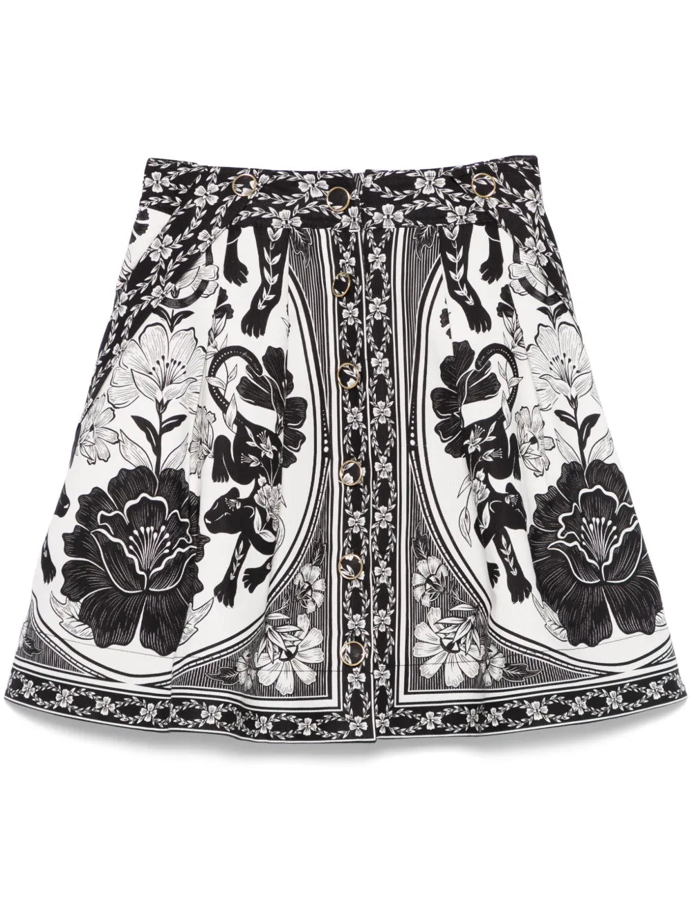 Flower Leopard Mini Skirt