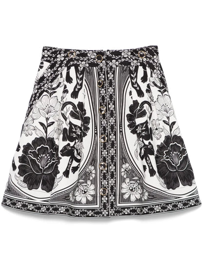 Flower Leopard Mini Skirt