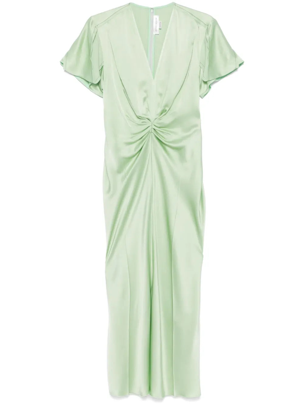 Gathered V-Neck Midi Dress
