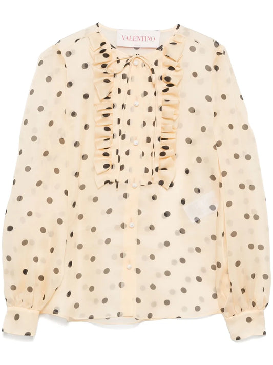 Polka Dot-Print Blouse
