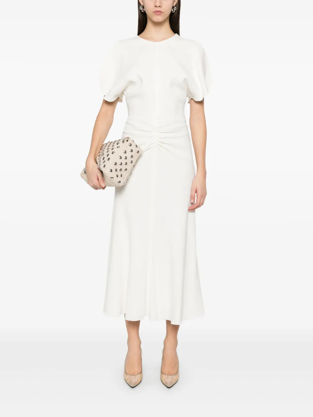 Gathered-Waist Midi Dress