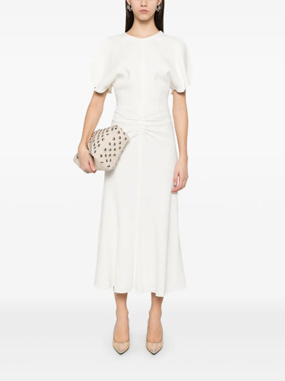 Gathered-Waist Midi Dress