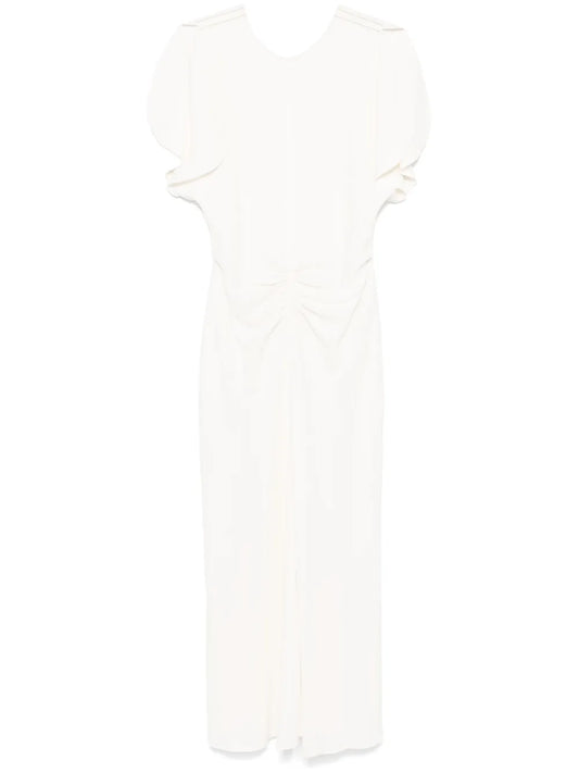 Gathered-Waist Midi Dress
