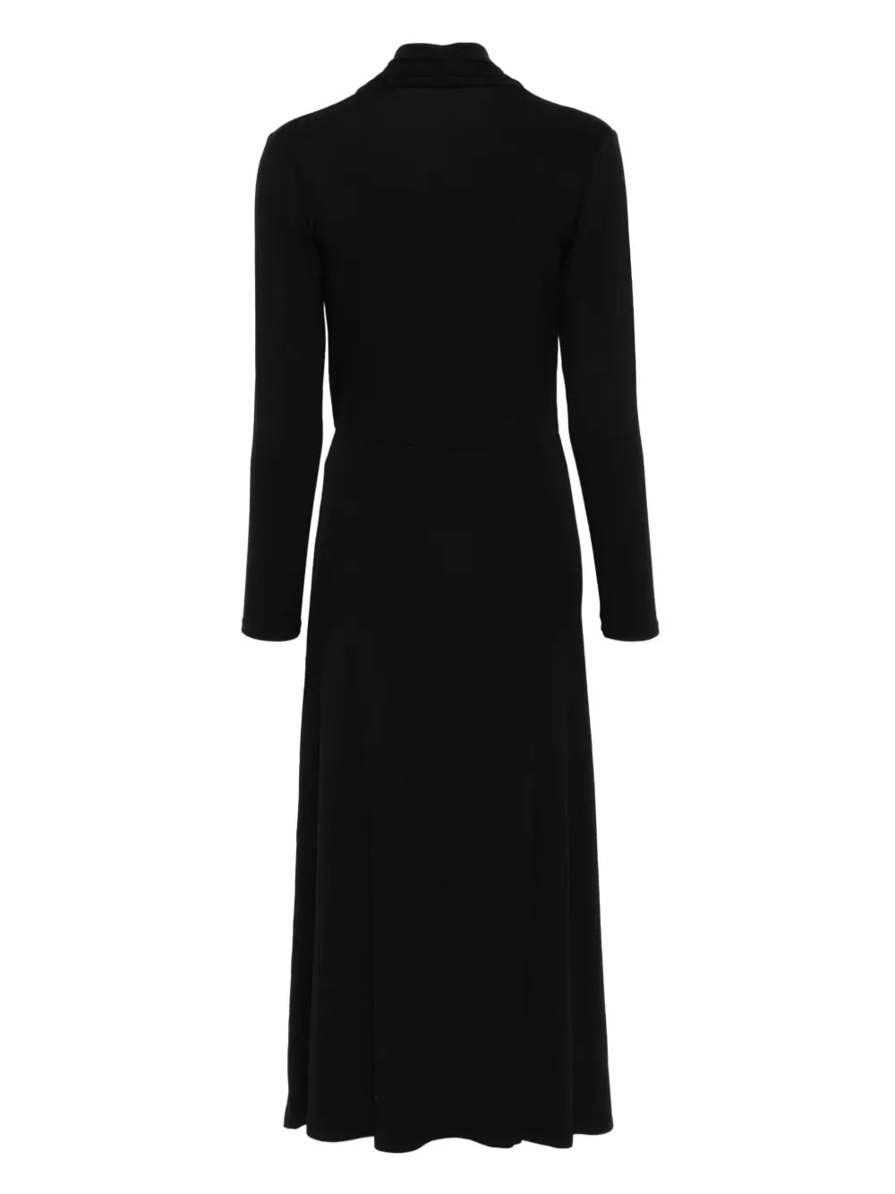 Long-Sleeves Crossover Midi Dress