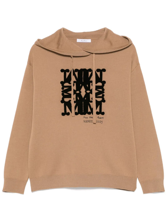 Flocked-Logo Hoodie