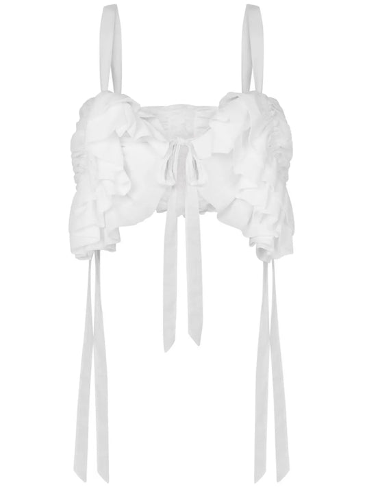 Ruffle-Detail Crop Top