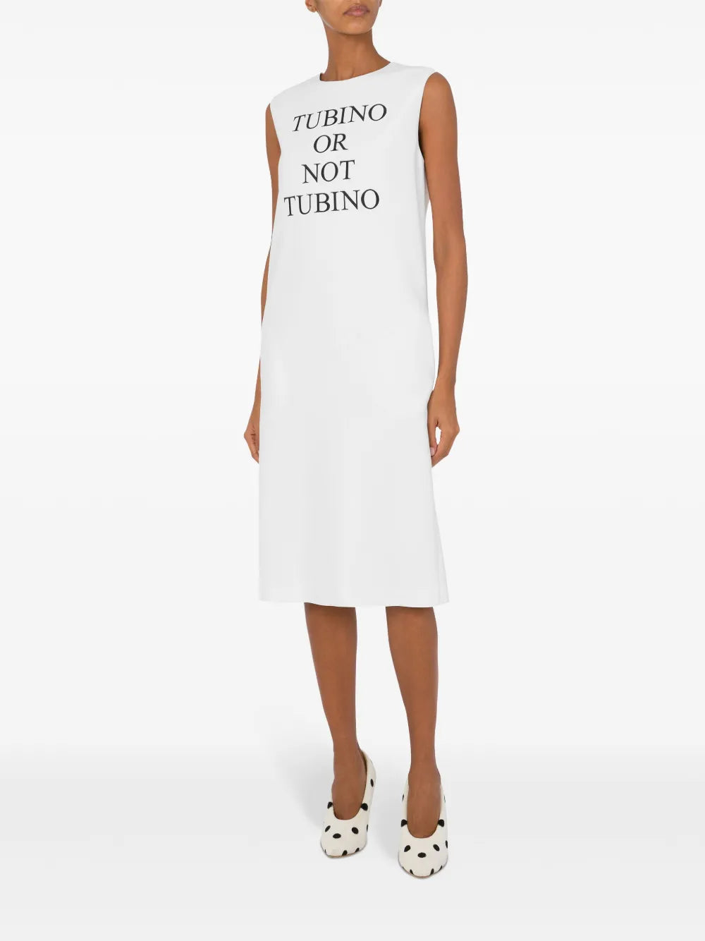 Slogan-Print Midi Dress