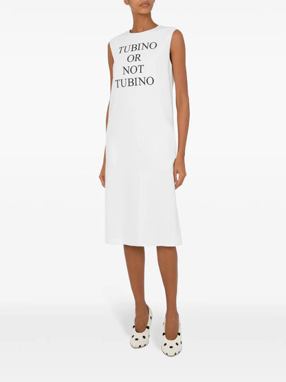 Slogan-Print Midi Dress