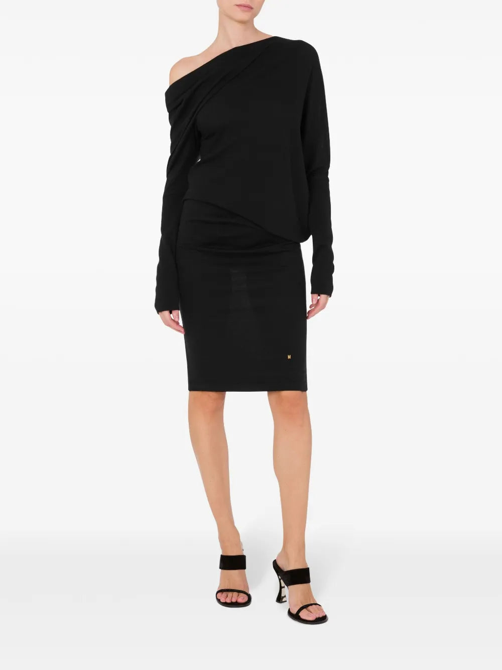 Asymmetric Neck Mini Dress
