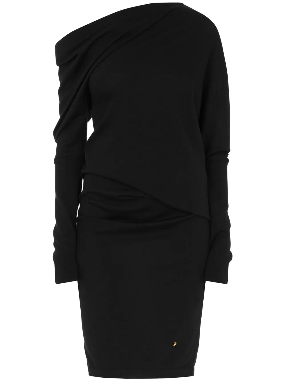 Asymmetric Neck Mini Dress