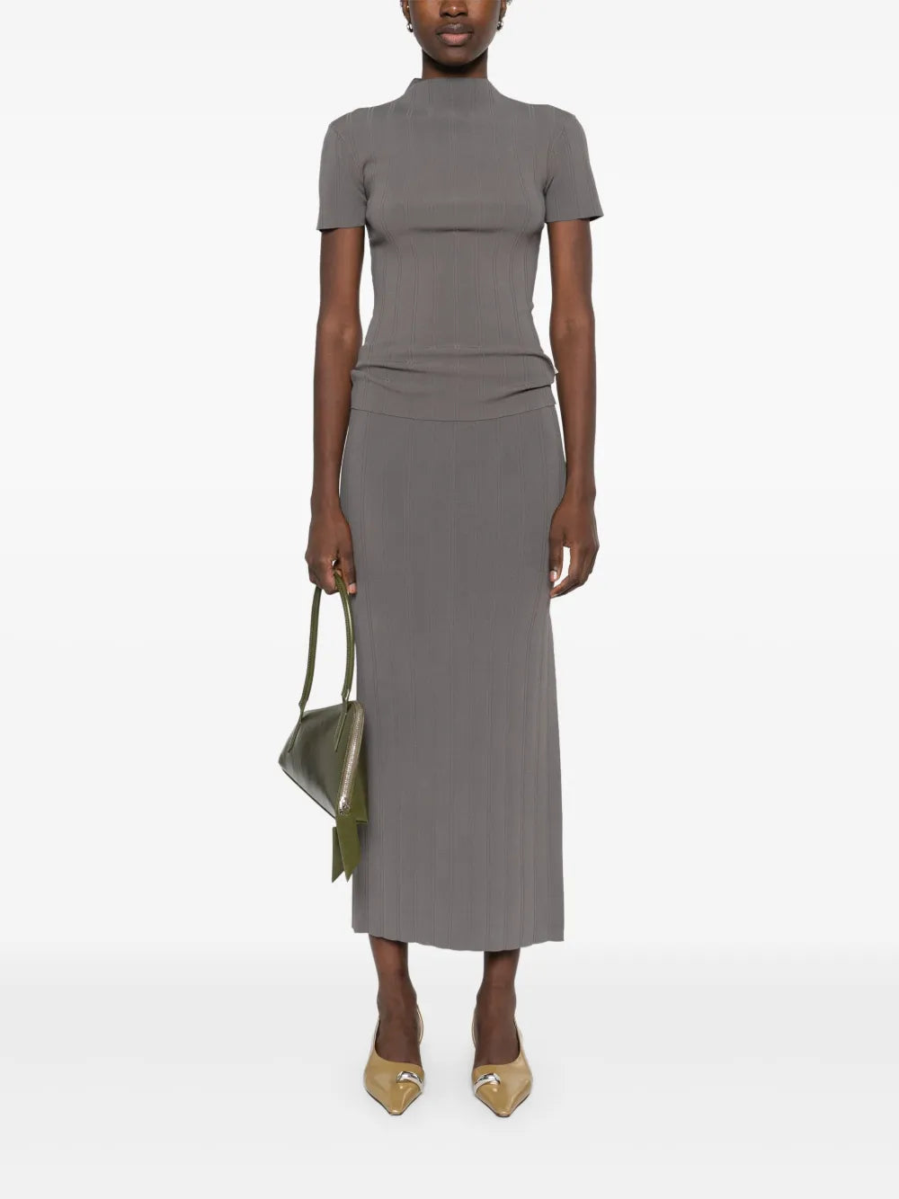 Ribbed Midi Skirt