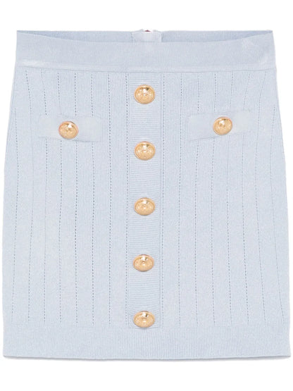 Coin-Buttons Detailed Mini Skirt